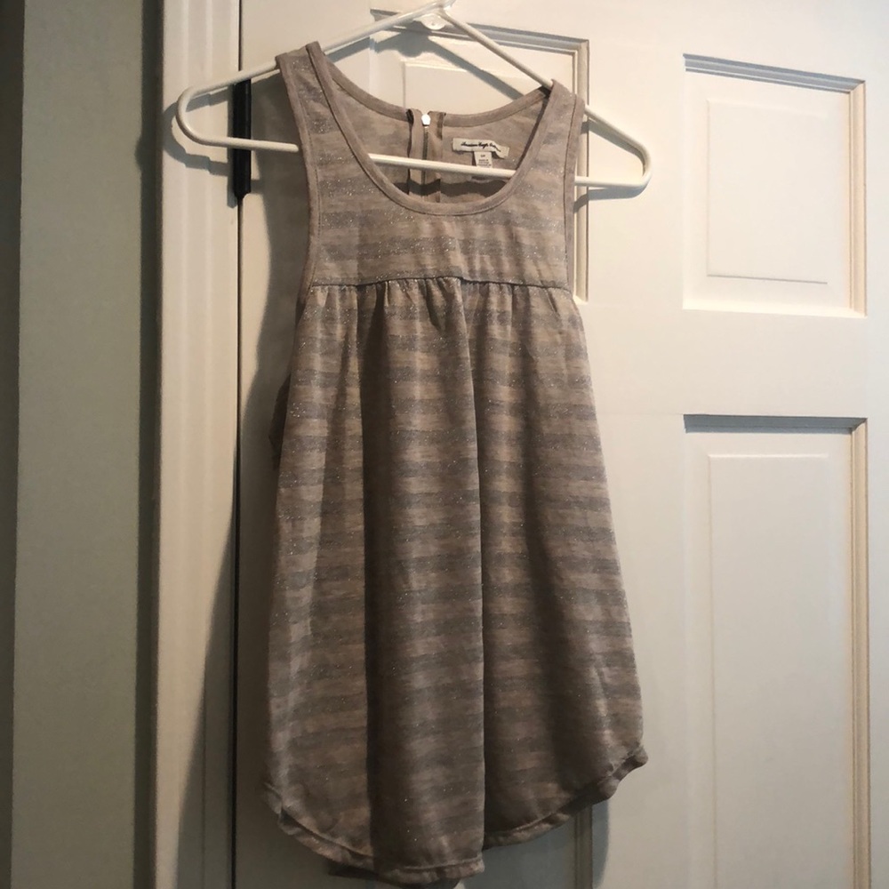 Beige and silver sparkly tank